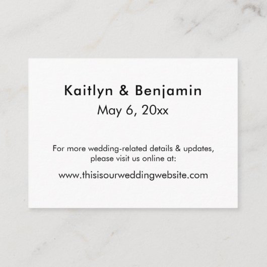 Elegant Wedding Accommodations Insert-kaarten Informatiekaartje (Achterkant)