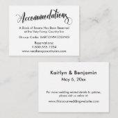 Elegant Wedding Accommodations Insert-kaarten Informatiekaartje (Voorkant / Achterkant)