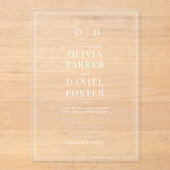 Elegant Wedding Acryl Uitnodigingen (Voorkant)