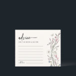 Elegant Wedding Advice Kaart<br><div class="desc">Deze Elegant Wedding Advice-Kaart is elegant en stijlvol en heeft een prachtige, met de hand geschilderde waterverf roze, paarse en blauwe pastelbloemen en een groenbedekking met een schattige witte vlinder in een mooie bouquet op een ivoren achtergrond. Zoek coördinerende items in de Elegant Pastel Wildflower Wedding Collecties.</div>