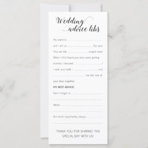 Elegant Wedding Advice Kaarten Funny