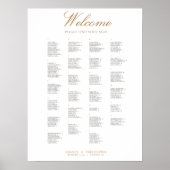 Elegant Wedding Alfabetical Seating Chart Poster (Voorkant)