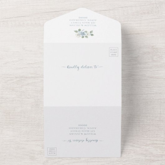 Elegant Wedding All In One Uitnodiging (Buitenkant)