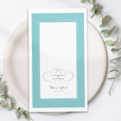 Elegant Wedding Aqua White Hearts for ever Love Servet