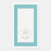 Elegant Wedding Aqua White Hearts for ever Love Servet (Voorkant)