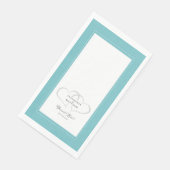 Elegant Wedding Aqua White Hearts for ever Love Servet (Hoek)