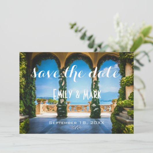 Elegant Wedding Arches uit Italië sparen de datum Save The Date (Staand voorkant)