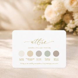 Elegant Wedding Attire Color Palette Card Kaart