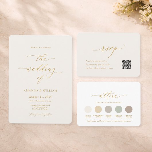 Elegant Wedding Attire Color Palette Card Kaart