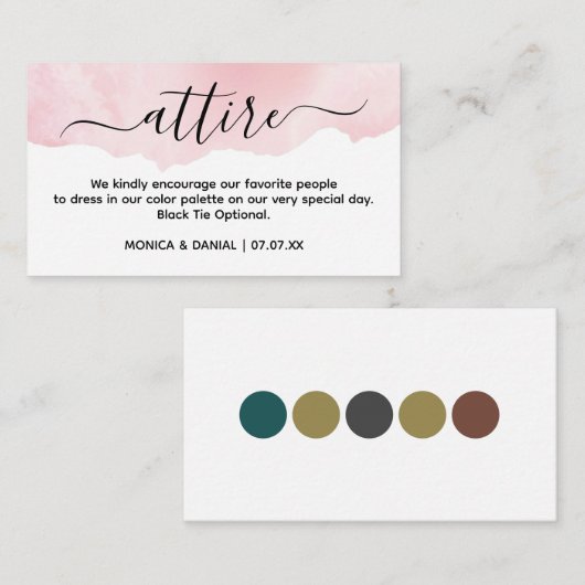 Elegant Wedding Attire Guest Dress Code Kaart (Voorkant / Achterkant)