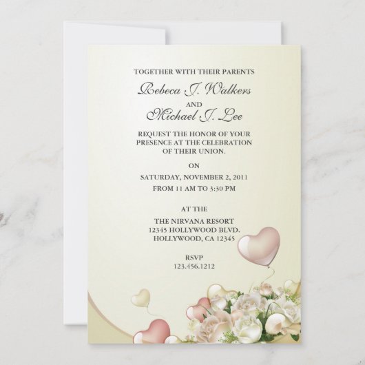 Elegant Wedding Band Uitnodigingen (Achterkant)