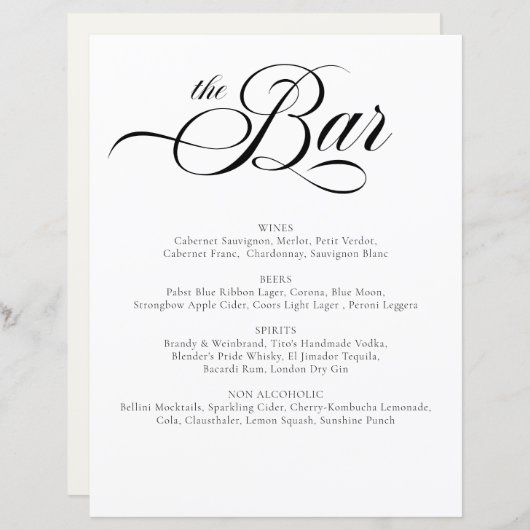 Elegant Wedding Bar (Voorkant / Achterkant)