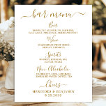Elegant Wedding Bar Gold Persoonlijke Drink Menu Poster<br><div class="desc">Menu Bar! Eenvoudige maar elegante kalligrafie, dit bord van de trouwlende drink kenmerkt vier drinken "Bier", "Wijn", "Spirits" en "Niet-Alcoholic", gepersonaliseerd met uw drinken van keuze. Pas dit elegante trouwbord aan met uw namen en het menu van de drink van de trouwbar! COPYRIGHT © 2020 Judy Burrows, Black Dog Art...</div>