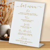 Elegant Wedding Bar Gold Persoonlijke Drink Menu Reclamebord Met Voetstuk
