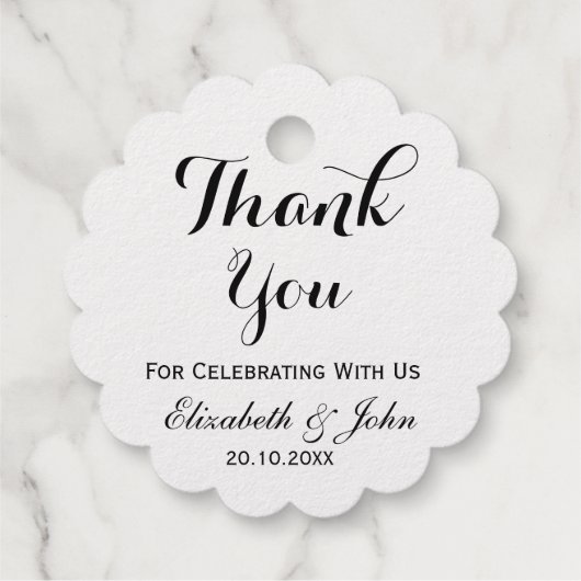 Elegant Wedding Bedankt Bedankjes Labels (Achterkant)