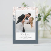 Elegant Wedding Bedankt Floral Waterverf Grijs (Staand voorkant)