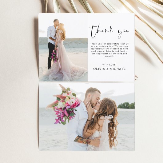 Elegant Wedding Bedankt Foto Kaart