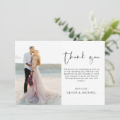 Elegant Wedding Bedankt Foto Kaart (Staand voorkant)