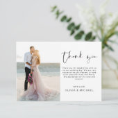 Elegant Wedding Bedankt Foto Kaart (Staand voorkant)