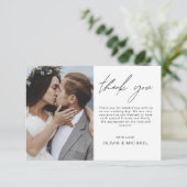 Elegant Wedding Bedankt Foto uitnodiging (Staand voorkant)