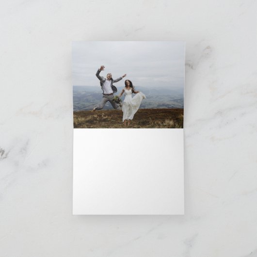 Elegant Wedding Bedankt Foto uitnodiging (Binnen)