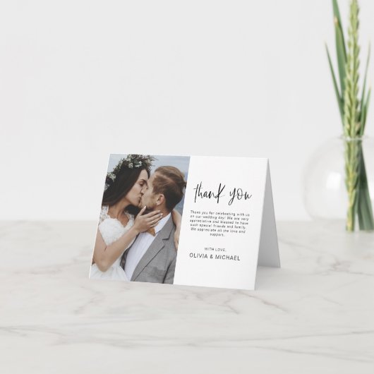 Elegant Wedding Bedankt Foto uitnodiging (Voorkant)