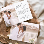 Elegant Wedding Bedankt Foto uitnodiging<br><div class="desc">Minimalistische bruiloft bedankt kaarten die een foto op de voor- en achterkant hebben. Dank u kaarten bevat een moderne hand geschreven kromme manuscripttypografie die elegant,  eenvoudig en modern zijn om na u de dag van de bruiloft te gebruiken.</div>