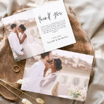 Elegant Wedding Bedankt Foto uitnodiging<br><div class="desc">Minimalistische bruiloft bedankt kaarten die een foto op de voor- en achterkant hebben. Dank u kaarten bevat een moderne hand geschreven kromme manuscripttypografie die elegant,  eenvoudig en modern zijn om na u de dag van de bruiloft te gebruiken.</div>