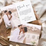 Elegant Wedding Bedankt Foto uitnodiging<br><div class="desc">Minimalistische bruiloft bedankt kaarten die een foto op de voor- en achterkant hebben. Dank u kaarten bevat een moderne hand geschreven kromme manuscripttypografie die elegant,  eenvoudig en modern zijn om na u de dag van de bruiloft te gebruiken.</div>