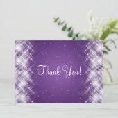 Elegant Wedding Bedankt Glamoureuze Sparks Paarse (Staand voorkant)