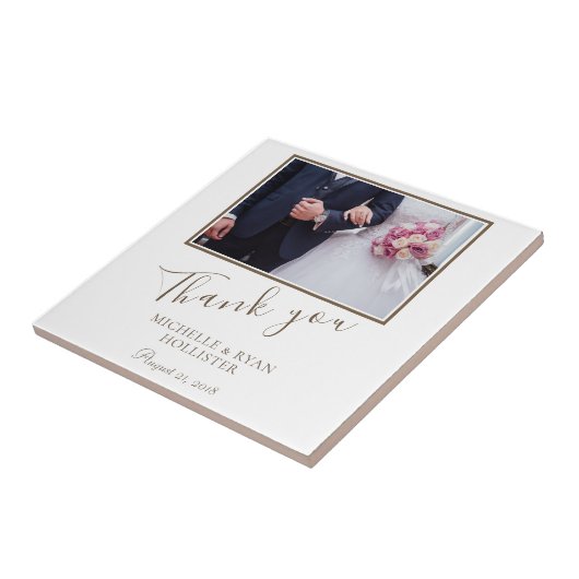 Elegant Wedding Bedankt voor het script Foto Tegeltje (Zijkant)