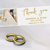 Elegant Wedding Bedankt voor het script Foto Waterfles Etiket