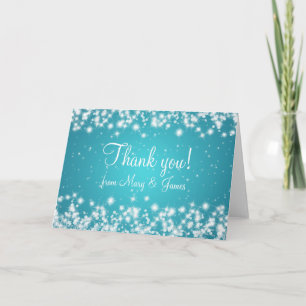 Elegant Wedding Bedankt Winter Sparkle Blue