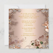 Elegant Wedding Beige Cream Gold Roos Kaart (Achterkant)