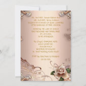 Elegant Wedding  Beige Cream Gold Roos Kaart (Achterkant)
