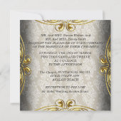 Elegant Wedding Beige Gold Damask Kaart (Achterkant)