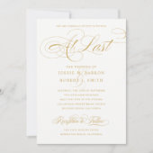 Elegant Wedding bij laatste goudkalligrafie Kaart (Voorkant)