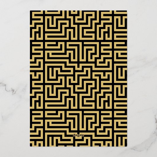 Elegant Wedding Black and Gold Foil Invitation Folie Uitnodiging (Achterkant)