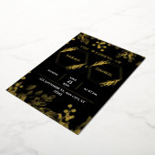 Elegant Wedding Black and Gold Foil Invitation Folie Uitnodiging (Gedraaid)