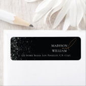Elegant Wedding Black design met Glitter Etiket (Insitu)