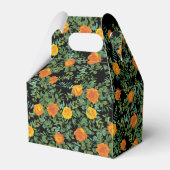 Elegant Wedding Black en Oranje Roos Bedankdoosjes (Achterkant)