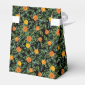 Elegant Wedding Black en Oranje Roos Bedankdoosjes (Achterkant)