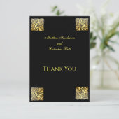 Elegant Wedding Black Gold Bedankkaart (Staand voorkant)