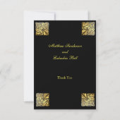 Elegant Wedding Black Gold Bedankkaart (Achterkant)