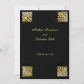 Elegant Wedding Black gold Uitnodiging (Achterkant)