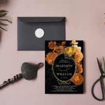 Elegant Wedding Black Sinaasappel Floral