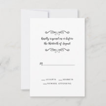 Elegant Wedding Black White Classic minimalist
