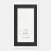 Elegant Wedding Black & White Hearts for ever Love Servet (Voorkant)