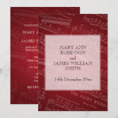 Elegant Wedding Bladmuziek Rood Kaart (Voorkant / Achterkant)