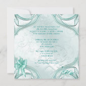 Elegant Wedding Blauwgroen Blue Swans Bow Kaart (Achterkant)